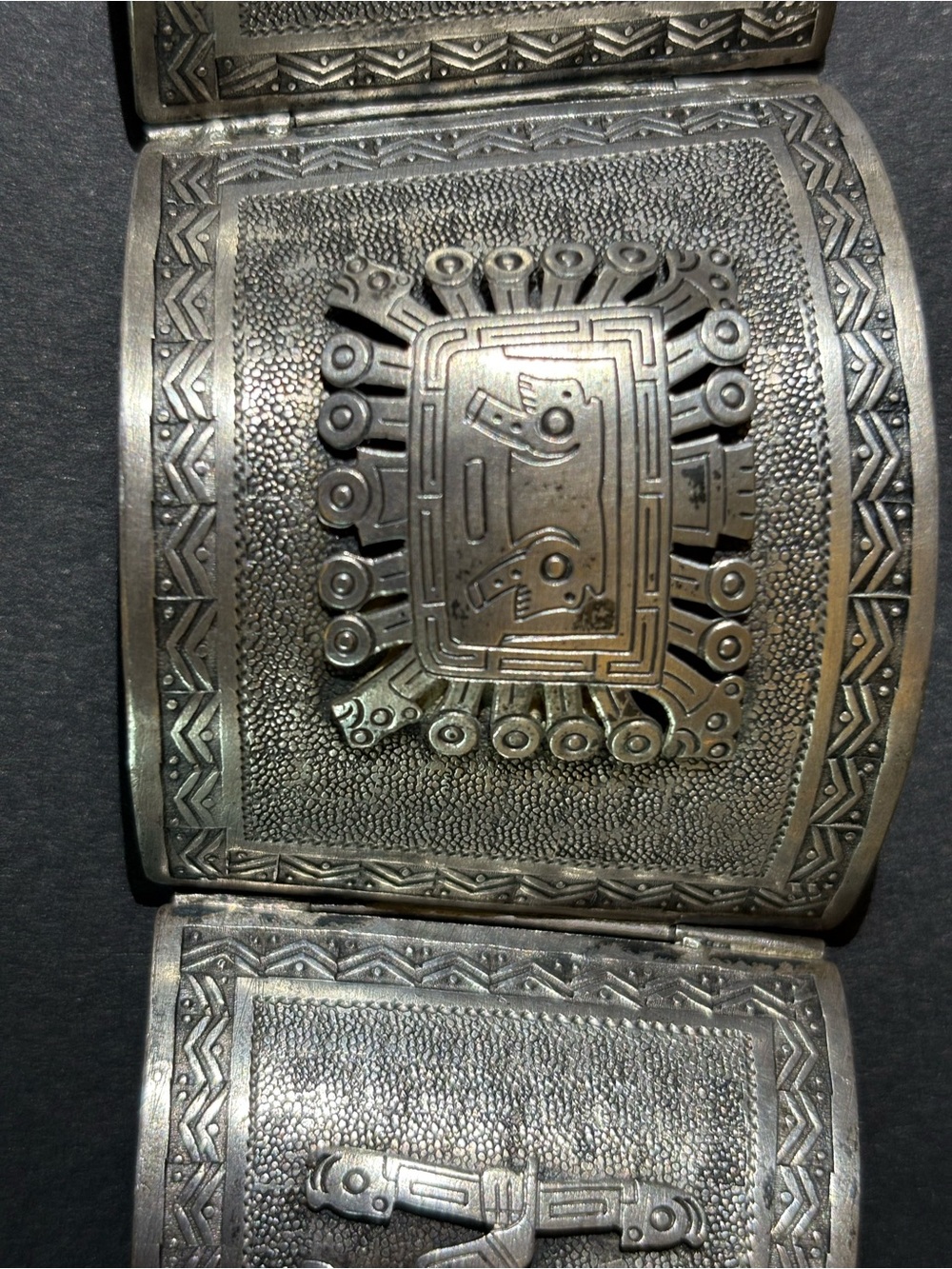 Silver Peruvian cuff bracelet - Picture 2 of 13